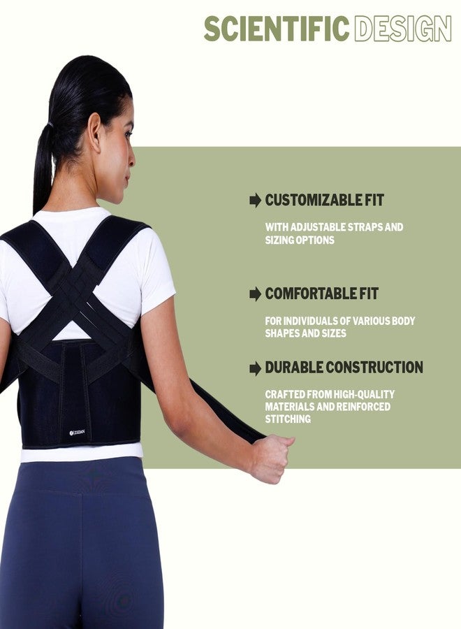 ZEDAN Neoprene Posture Corrector Belt for Men & Women | Adjustable Shoulder & Back Support Brace | Comfortable Clavicle Strap | Universal Size Back Straight Support | Lightweight Posture Belt for Work & Home - Image 3