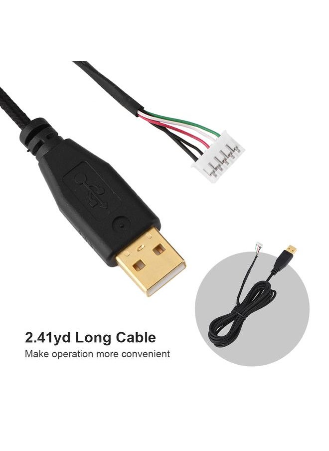 USB Mouse Cable Replacement 2.41yd Plug and Play Mouse Cable Replacement for Razer Nega 2012