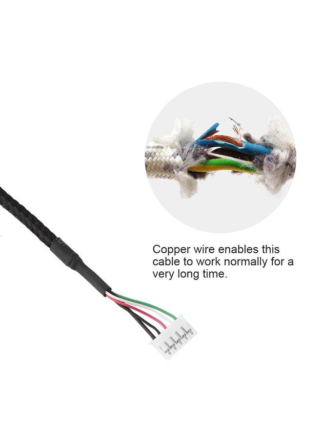 USB Mouse Cable Replacement 2.41yd Plug and Play Mouse Cable Replacement for Razer Nega 2012
