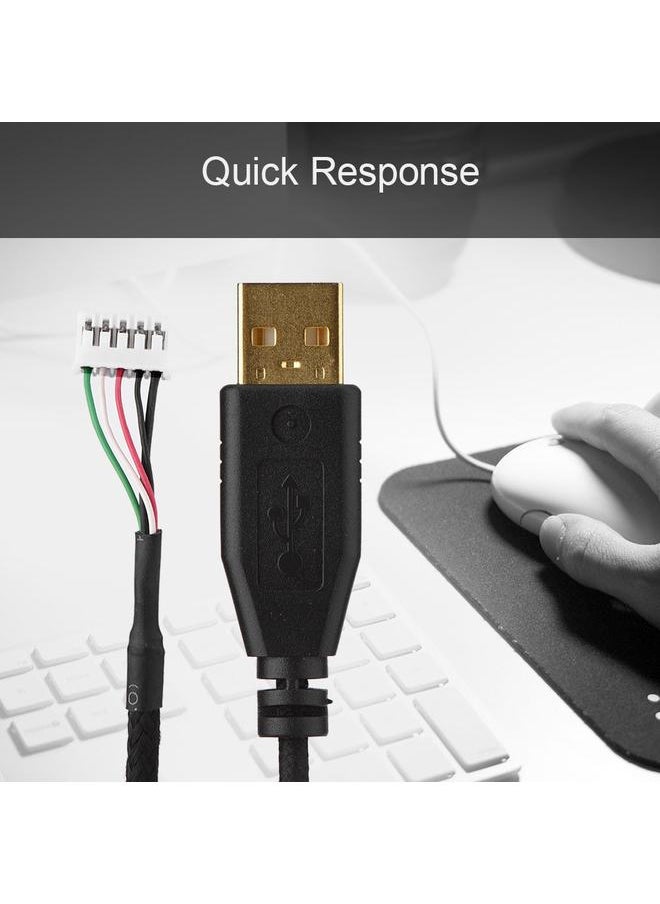 USB Mouse Cable Replacement 2.41yd Plug and Play Mouse Cable Replacement for Razer Nega 2012