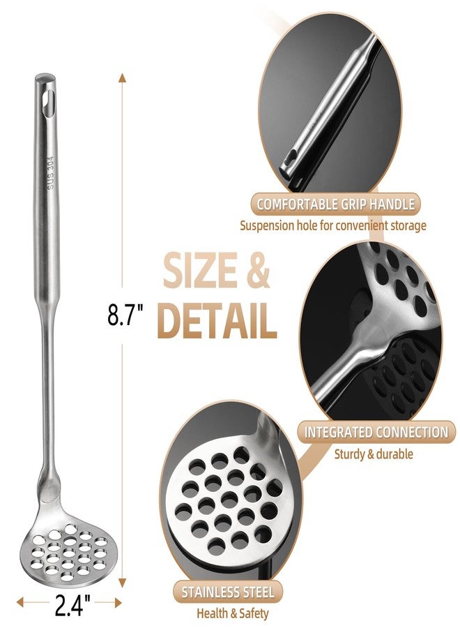 EVNSIX Potato Masher Stainless Steel Small, Mini Avocado Masher, Manual Potatoes Smasher Kitchen Tool for Avocado, Potatoes, Beans, Vegetables, 8.7Inch Metal Mashing Utensil, Dishwasher Safe - Image 2