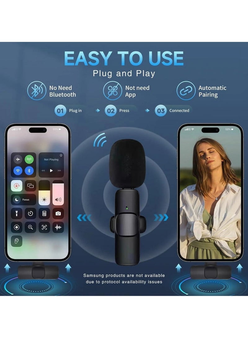 Wireless Lavalier Microphone Compatible with iPhone/iPad/Android Phone/Laptop,  Plug-Play Wireless Mic with 2 Microphone with Noise Reduction for Video Recording/Interview/Vlog/Auto Sync/YouTube 2.4 GHZ - Image 5