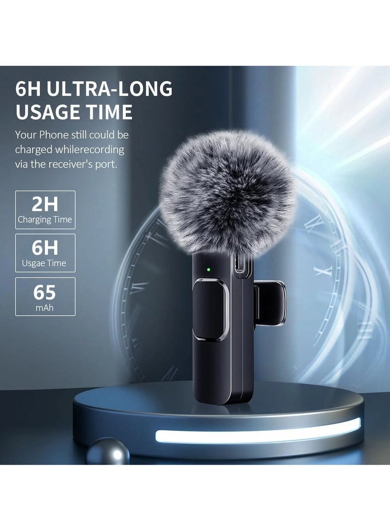 Wireless Lavalier Microphone Compatible with iPhone/iPad/Android Phone/Laptop,  Plug-Play Wireless Mic with 2 Microphone with Noise Reduction for Video Recording/Interview/Vlog/Auto Sync/YouTube 2.4 GHZ - Image 4