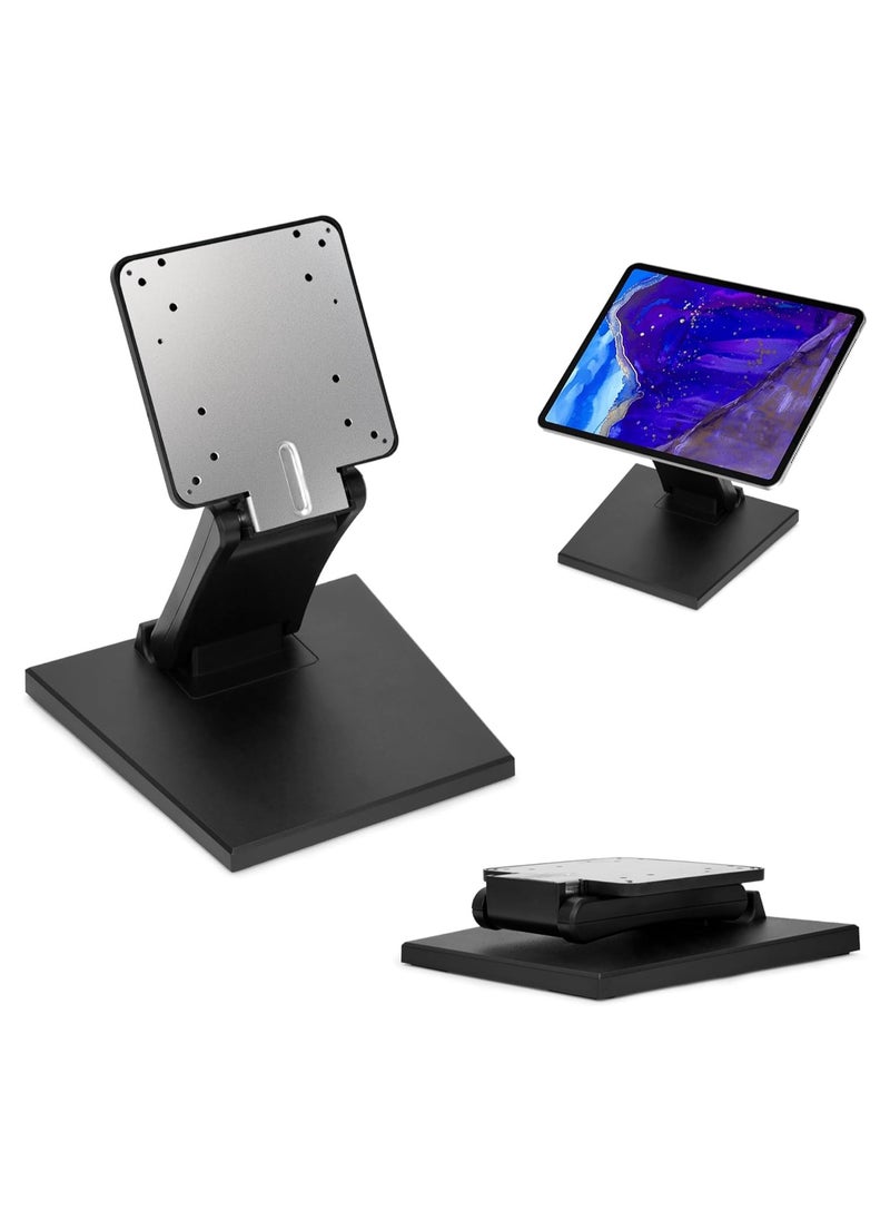 XICEN - Tablet Stand  Foldable iPad Stand Adjustable Mobile Phone Holder iPad Holder Stand , Adjustable LCD Monitor Stand,10-27 inch Universal Touch Screen Monitor Desk Bracket with VESA Hole 75x75mm&100x100mm(Black) - Image 1