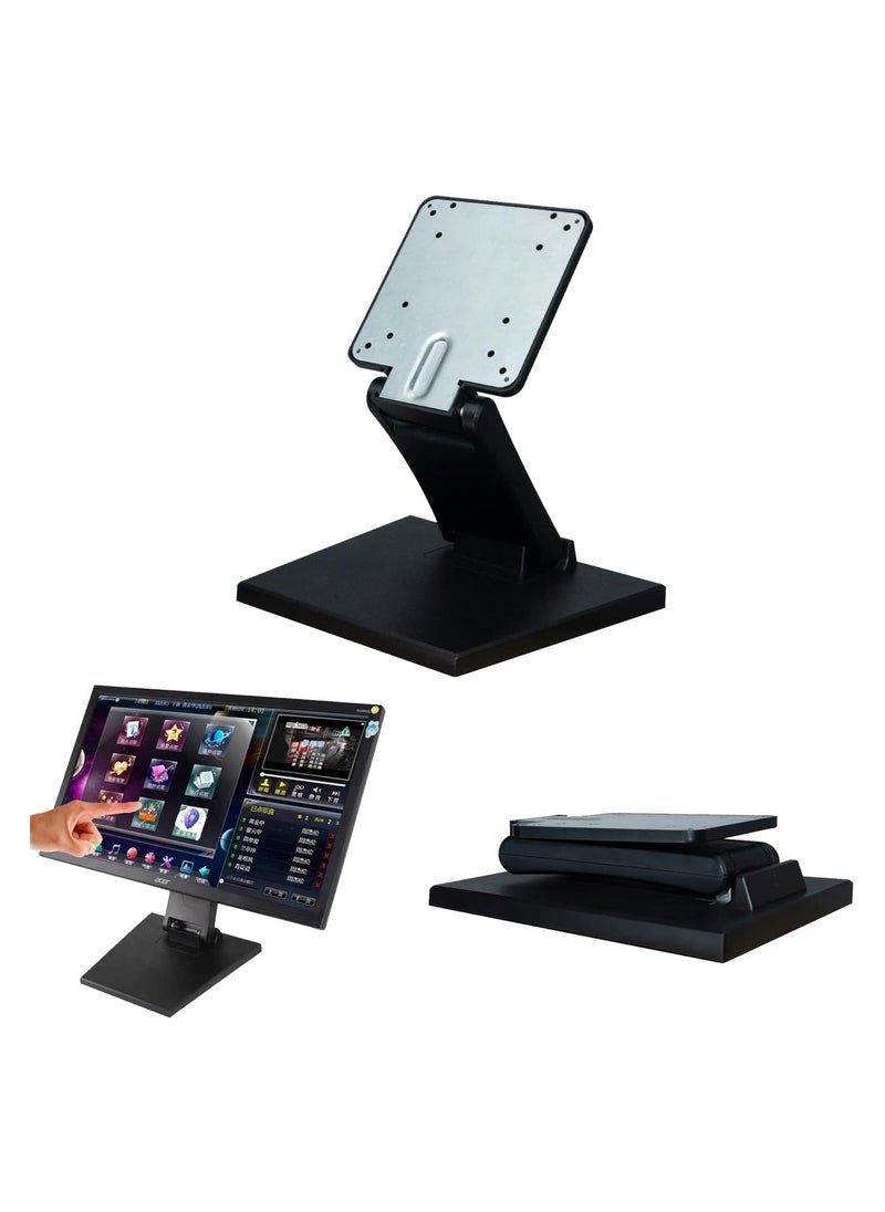 XICEN - Tablet Stand  Foldable iPad Stand Adjustable Mobile Phone Holder iPad Holder Stand , Adjustable LCD Monitor Stand,10-27 inch Universal Touch Screen Monitor Desk Bracket with VESA Hole 75x75mm&100x100mm(Black) - Image 1