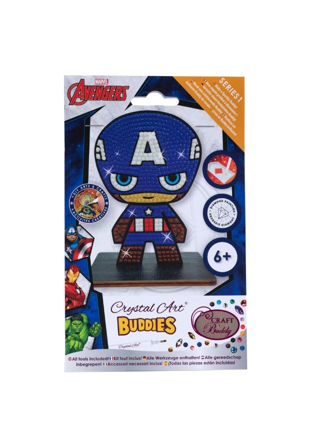 Craft Buddy Craft Buddy Series 1 Marvel Avengers Captain America Crystal Art Buddies Diamond Painting Kit - Image 3