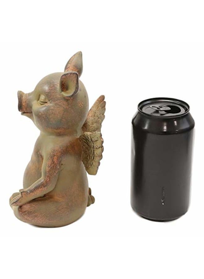 Ebros Gift Ebros Peaceful Zen Yoga Flying Pig Hog Heavens Statue Rustic Country Piggy Piglet Porcine Pigs Fairy Garden Collectible Figurine (Padme Lotus Meditation Pose) - Image 5