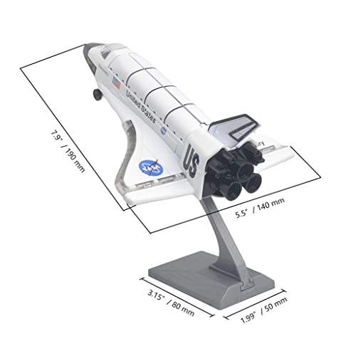 Ailejia Space Shuttle Scale Model Kit Airplane Orbiter Metal Model Plane Diecast Space Shuttle Aircraft Toy Collection Light 8" with Sound and Light for Kids Boy Girl Gift - Image 3