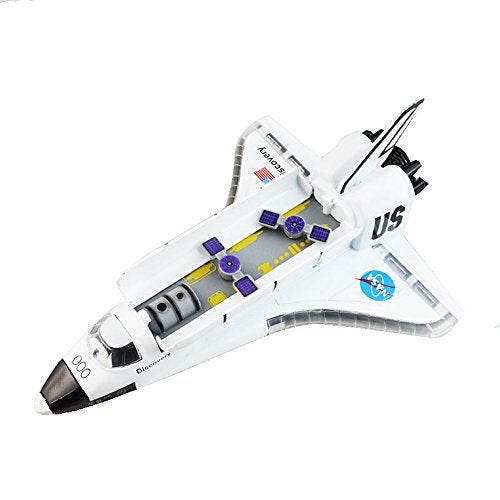 Ailejia Space Shuttle Scale Model Kit Airplane Orbiter Metal Model Plane Diecast Space Shuttle Aircraft Toy Collection Light 8" with Sound and Light for Kids Boy Girl Gift - Image 4