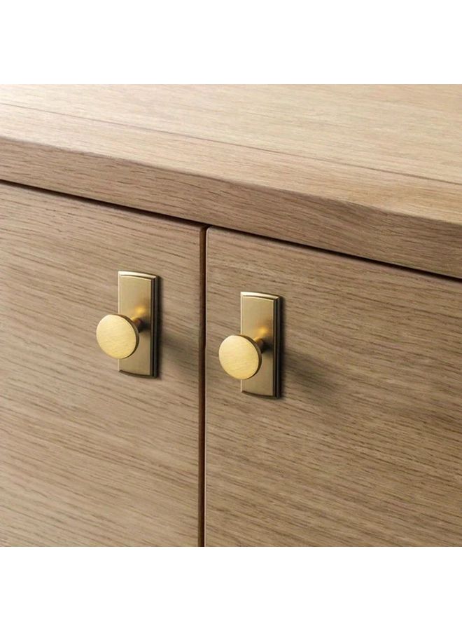 6 Pack 1.25 Inch Brushed Golden Brass Cabinet Knobs With Back Plate Modern Vintage Style Drawer Pulls For Kitchen Wardrobe Dressing Table And Door Hardware - Image 5