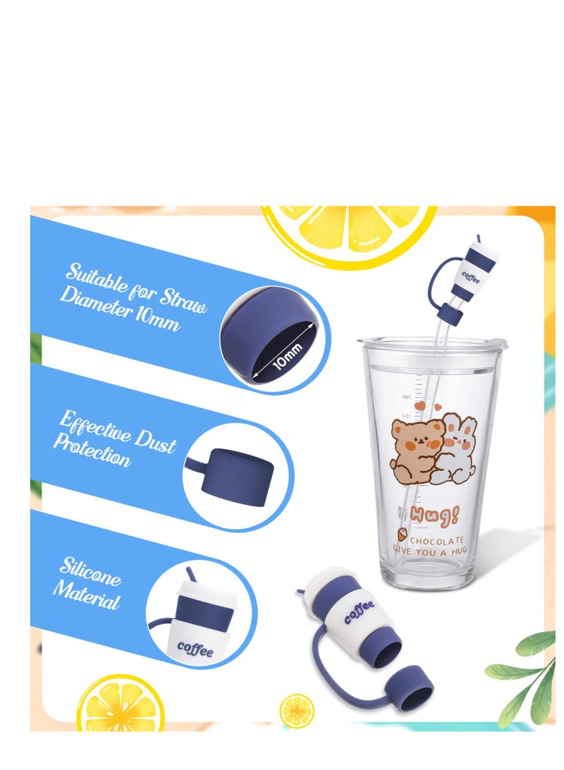 SOLARAE 10 Pcs Straw Cover Caps Suitable for Cup Accessories, Silicone Cute Straw Topper Compatible with 30&40OZ Tumbler with Handle, 10mm Reusable, Dust-Proof Straws Lid, Straw Protectors Cap - Image 2