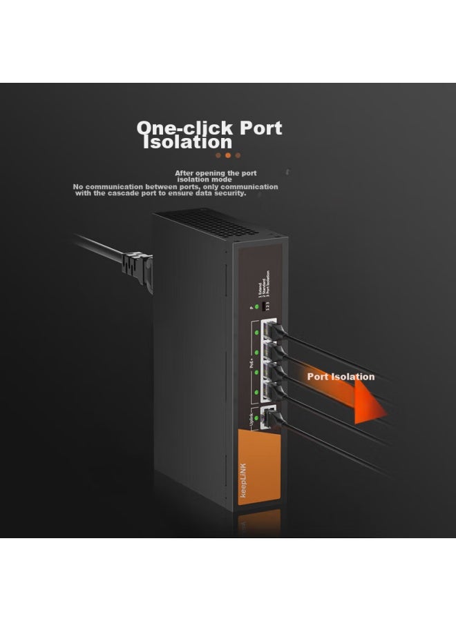 Keeplinkkp-9000 100mbps 5-port Poe Switch, Unmanaged Enterprise Engineering Monitoring Switch, 52w - Image 2