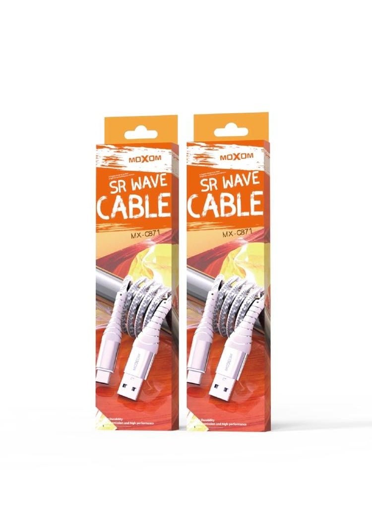 MOXOM MX-CB71 Lightning USB 1 Meter Cable White  - Image 3