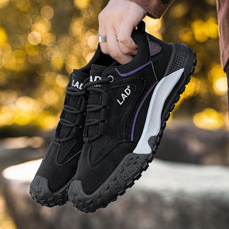 Men'S Fashionable Low-Top Lace-Up Casual Sports Shoes For Teenagers, Outdoor Wear-Resistant Work Shoes, Four-Season Trendy Hiking Shoes - Image 3