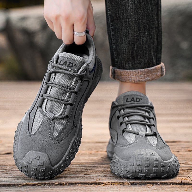 Men'S Fashionable Low-Top Lace-Up Casual Sports Shoes For Teenagers, Outdoor Wear-Resistant Work Shoes, Four-Season Trendy Hiking Shoes - Image 2