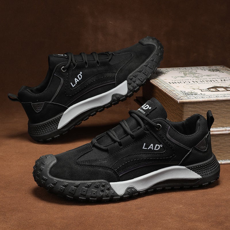 Men'S Fashionable Low-Top Lace-Up Casual Sports Shoes For Teenagers, Outdoor Wear-Resistant Work Shoes, Four-Season Trendy Hiking Shoes - Image 4