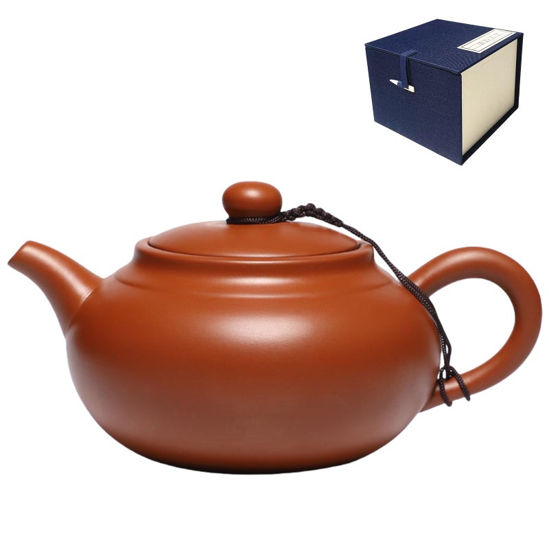 WEOPYCJ Chinese Clay Teapot, Yixing Xishi Zisha Tea Pot, Handmade Pottery Purple Sand Mud Kungfu Tea Set Kettle,14oz Zhuni - Image 1