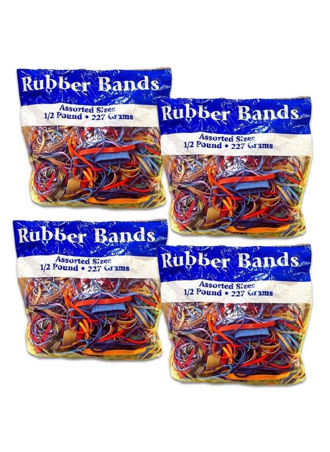 Northland Wholesale Alliance Rubber Bands Assorted Dimensions 227G Approx. 400 Rubber Bands Multi Color 1 2 Lb 4 Pack  - Image 1