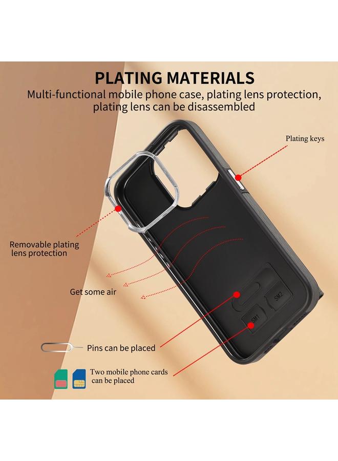 S-TOP Case For iPhone 14 Pro Brushed Texture Wallet Ring Holder Phone Case - Image 4