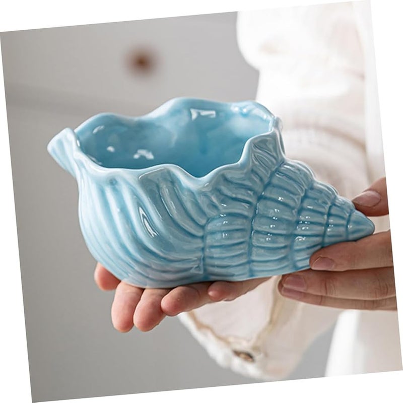 Ceramic Conch Shell Ashtray Decorative Tabletop Ash Holder for Home Office Bar - Image 3