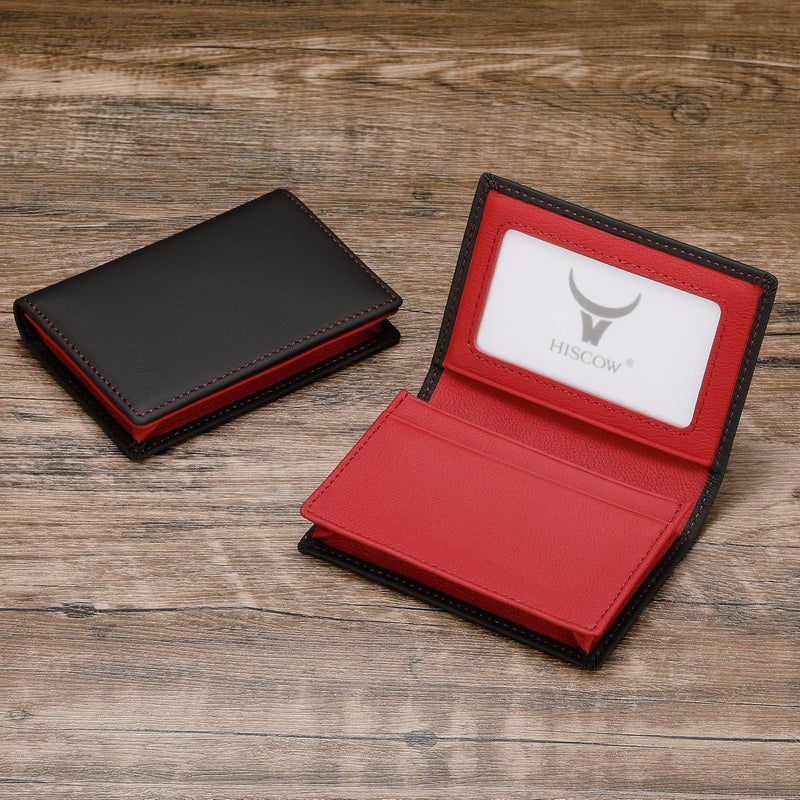 HISCOW Leather Business Card Case Holder for Men & Women, Italian Calfskin - Image 2