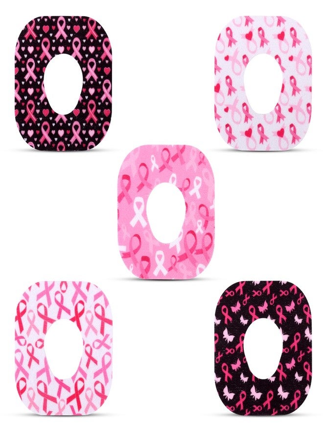 Fukaisu 25pcs Adhesive Over Patches for Dexcom G7, Breathable & Waterproof Sensor Cover, Pink Ribbon Practical CGM Monitor Overpatch, Tape Stickers Accessories for Running Exercising - Image 1