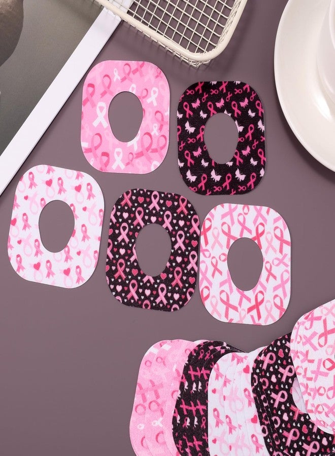 Fukaisu 25pcs Adhesive Over Patches for Dexcom G7, Breathable & Waterproof Sensor Cover, Pink Ribbon Practical CGM Monitor Overpatch, Tape Stickers Accessories for Running Exercising - Image 3