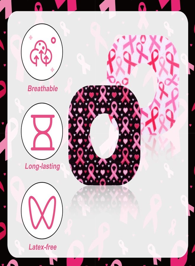 Fukaisu 25pcs Adhesive Over Patches for Dexcom G7, Breathable & Waterproof Sensor Cover, Pink Ribbon Practical CGM Monitor Overpatch, Tape Stickers Accessories for Running Exercising - Image 4