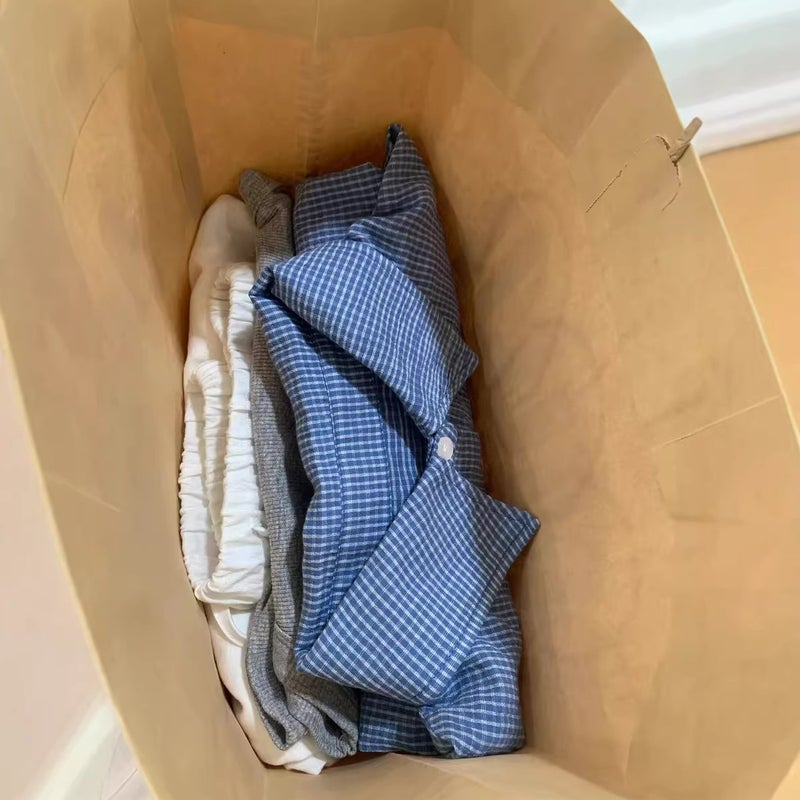Women's Blue and White Checked Long Sleeve Blouse - Image 3