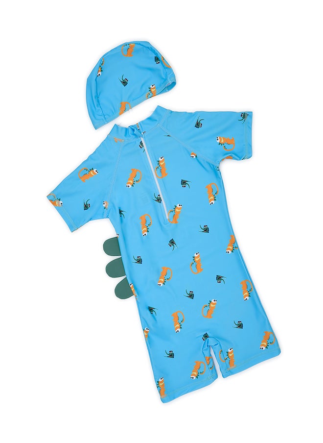 babyqlo Crocodile Fun Swimwear Set with Cap for Boys  - Image 2
