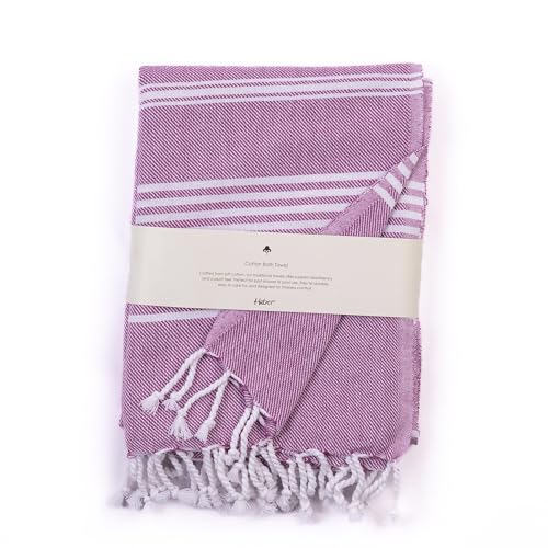HABER Bath Towel Cotton, Ultra Soft & Highly Absorbent, Quick Dry Lightweight Luxury Towel for Bathroom, Spa & Travel-Dew Purple (Pack of 1, Large Size 76x 152cm, Summer Friendly, Fast Drying) - Image 1