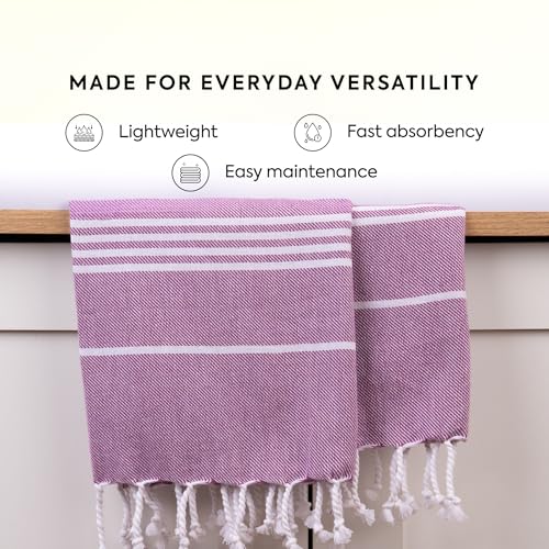 HABER Bath Towel Cotton, Ultra Soft & Highly Absorbent, Quick Dry Lightweight Luxury Towel for Bathroom, Spa & Travel-Dew Purple (Pack of 1, Large Size 76x 152cm, Summer Friendly, Fast Drying) - Image 3