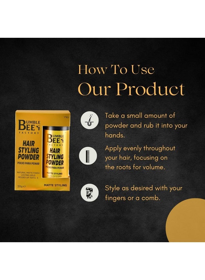 BUMBLE BEE - Hair Styling Powder Volumize And Texturize Your Hair Effortlessly Natural Matte Finish No Oil Or Greasy Residue - Image 1