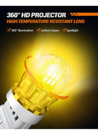 SEALIGHT 3156 3157 LED لمبة كهرمانية صفراء مع مقاومة خارجية، 3056 3057 4057 4157 لمبات T25 فائقة السطوع 3020SMD مع جهاز عرض عالي الدقة لإشارة الانعطاف الأمامية الخلفية LED وعلامات الإشارة ومصابيح وقوف السيارات، قطعتان - pzsku/Z235CE3C5D5D3E913F3CFZ/45/1747980711/4f7e6589-02ce-4e5c-ba72-a010e2953895