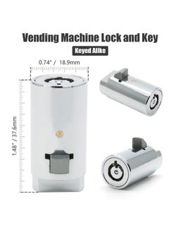 SYOSI Vending Machine Lock and Key, 2 Pack Universal Security Soda Machine Lock with Tubular Keyway Fits Most T Handle Locks, Replacement for Coke Snack Candy Machine Lock  - Image 3