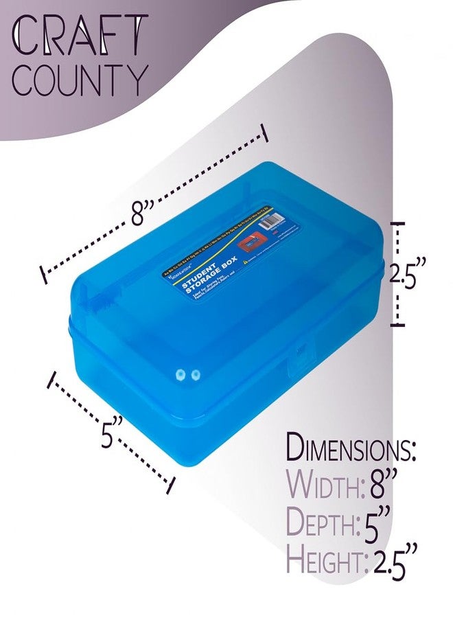 Craft County | Transparent Pencil Box | Colored Utility Box Storage Office Supplies Organizer | Pink Sparkle - Image 3