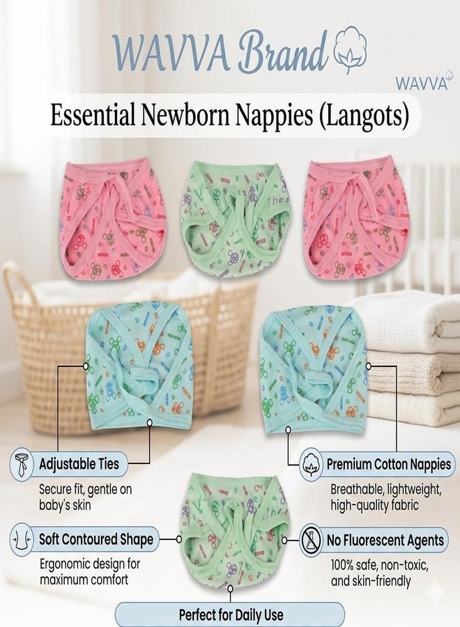 Wavva® Pure Cotton Baby Langota Nappies Cloth Diaper for 0-12 Months Pure Cotton, Super Soft, Easy to tie, Easy to Clean, and Durable to Withstand Many Wash. (20) - Image 5