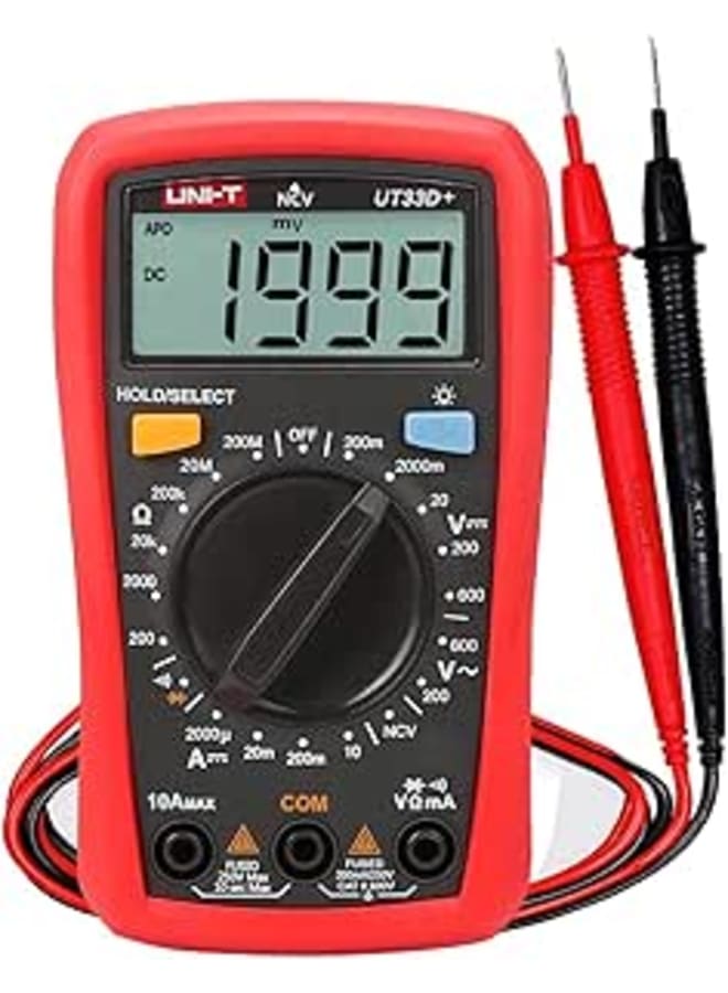 Uni-T UT33B LCD Digital AC/DC Ohm Volt Tester Meter