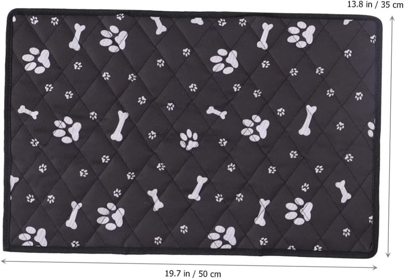 Dog Car Seat Cover and Breathable Pet Car Mat Medium 50×35cm Black Bone Paw Print Protective Cushion for Vehicle Travel - Image 2