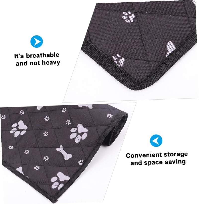 Dog Car Seat Cover and Breathable Pet Car Mat Medium 50×35cm Black Bone Paw Print Protective Cushion for Vehicle Travel - Image 3