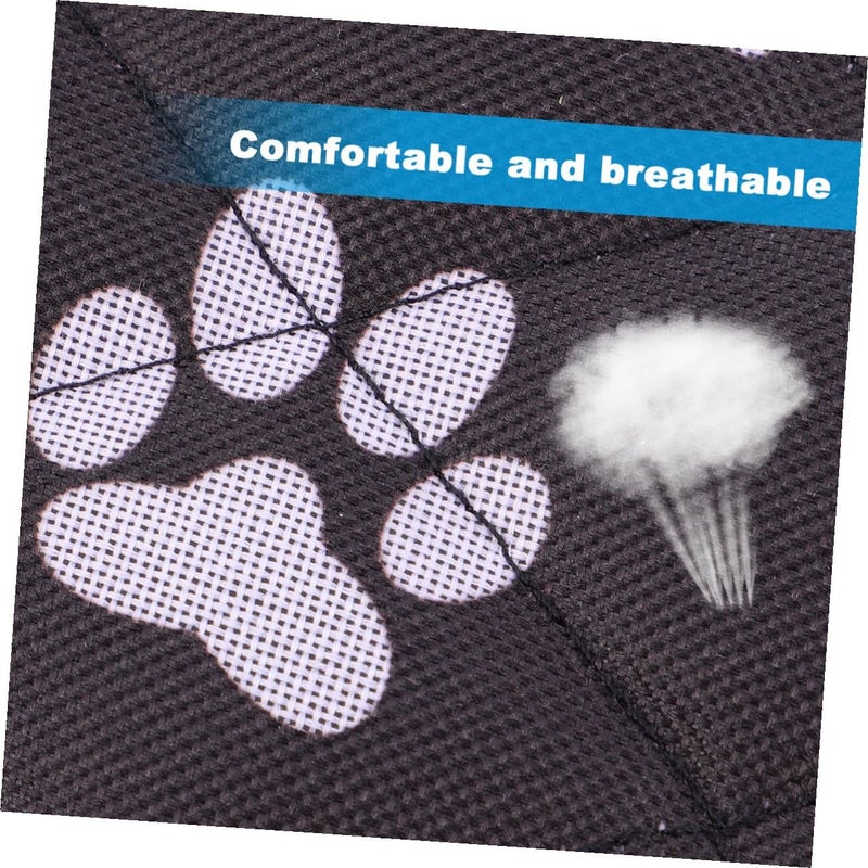 Dog Car Seat Cover and Breathable Pet Car Mat Medium 50×35cm Black Bone Paw Print Protective Cushion for Vehicle Travel - Image 4