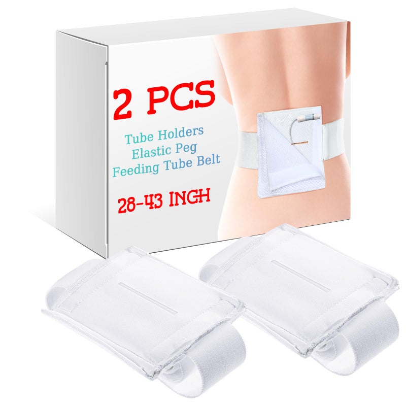 Tondiamo Tondiamo 2 Pcs Feeding Tube Holders Elastic PEG Feeding Tube Belt G Belt for Gastrostomy J PEG Peritoneal Dialysis Abdominal Pouch Pad Accessories Adjustable and Washable 2843 Inch Waist