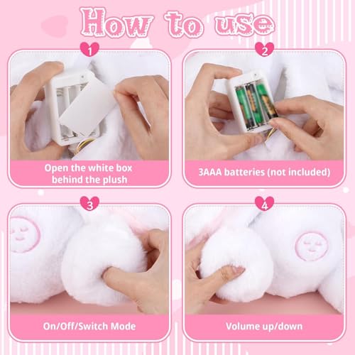 Softdreams Breathing Reversible Bunny Soft Toy Sleeping Doll Strawberry Rabbit Musical Bunny Plush Toy - Image 5