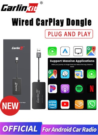 CarlinKit Wired CarPlay Dongle Android Auto for Car Radio with Android System Version 4.4.2 and Above, Install The AutoKit App in The Car System, Dongle Connect The Car's AutoKit App to get CarPlay - pzsku/Z235D2A3B3C814823797BZ/45/_/1704967787/dcba7dc1-9082-4063-91ca-512ea0a69cbc