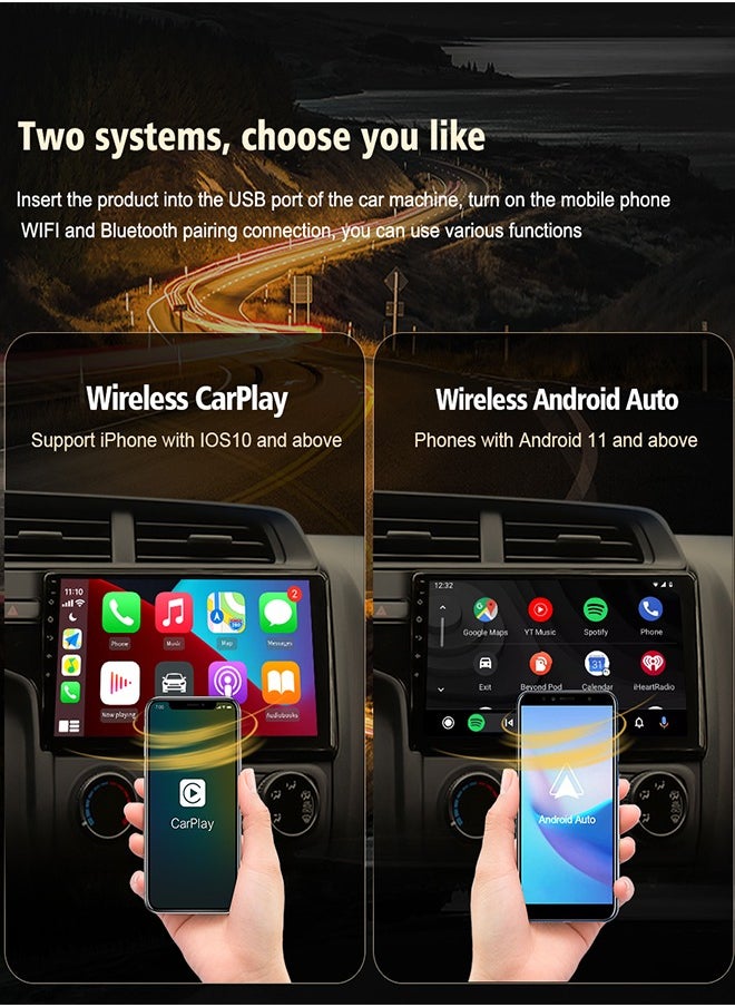 CarlinKit Wired CarPlay Dongle Android Auto for Car Radio with Android System Version 4.4.2 and Above, Install The AutoKit App in The Car System, Dongle Connect The Car's AutoKit App to get CarPlay