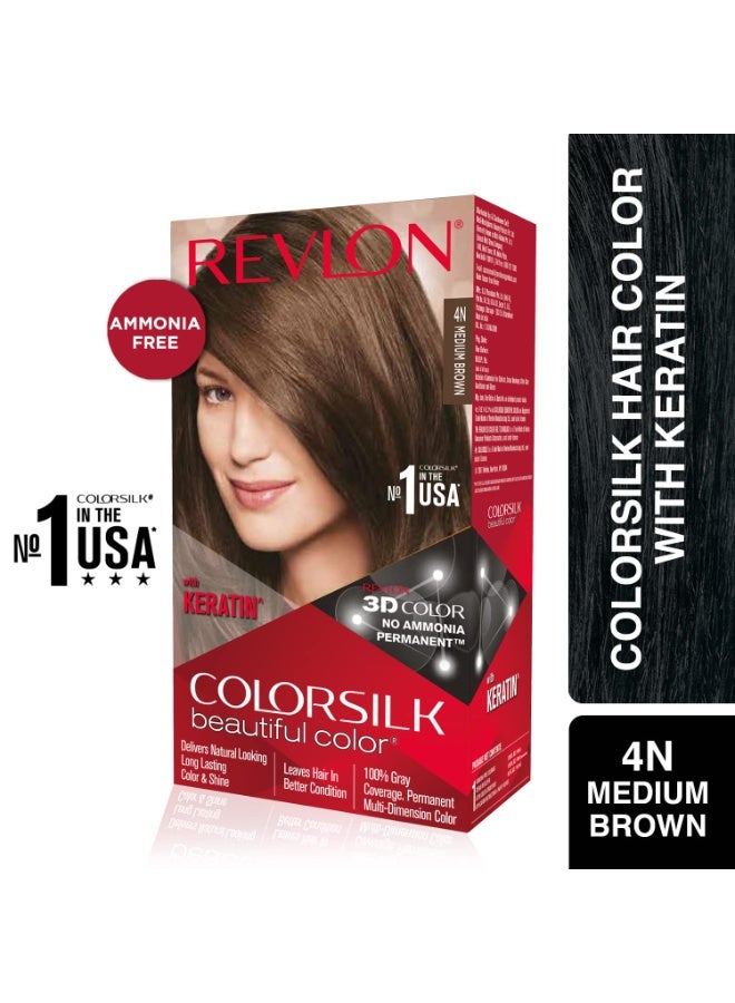 ريفلون صبغة شعر ريفلون كولور سيلك بالكيراتين - 4N بني متوسط - (مع شامبو أوتريجيوس 90 مل) (3S10978F36721341) - Image 4