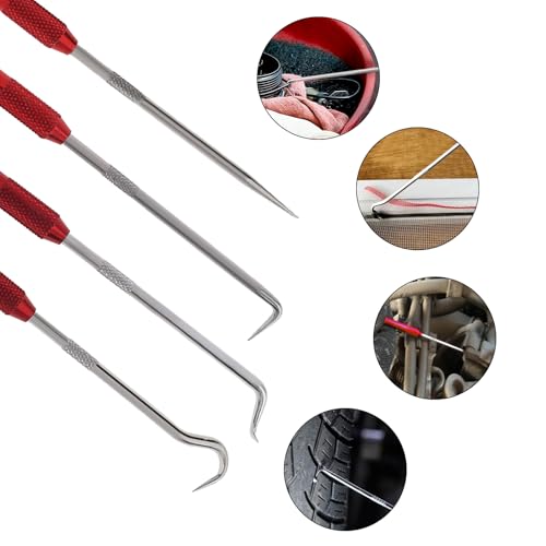 ePathChina 2PCS Hook and Pick Set Puller, Remover Rolling Flower Handle Multi Angle Hook Pick Tool Set for Remove The Small Fuse, Gasket, Spring, O Ring - Image 4