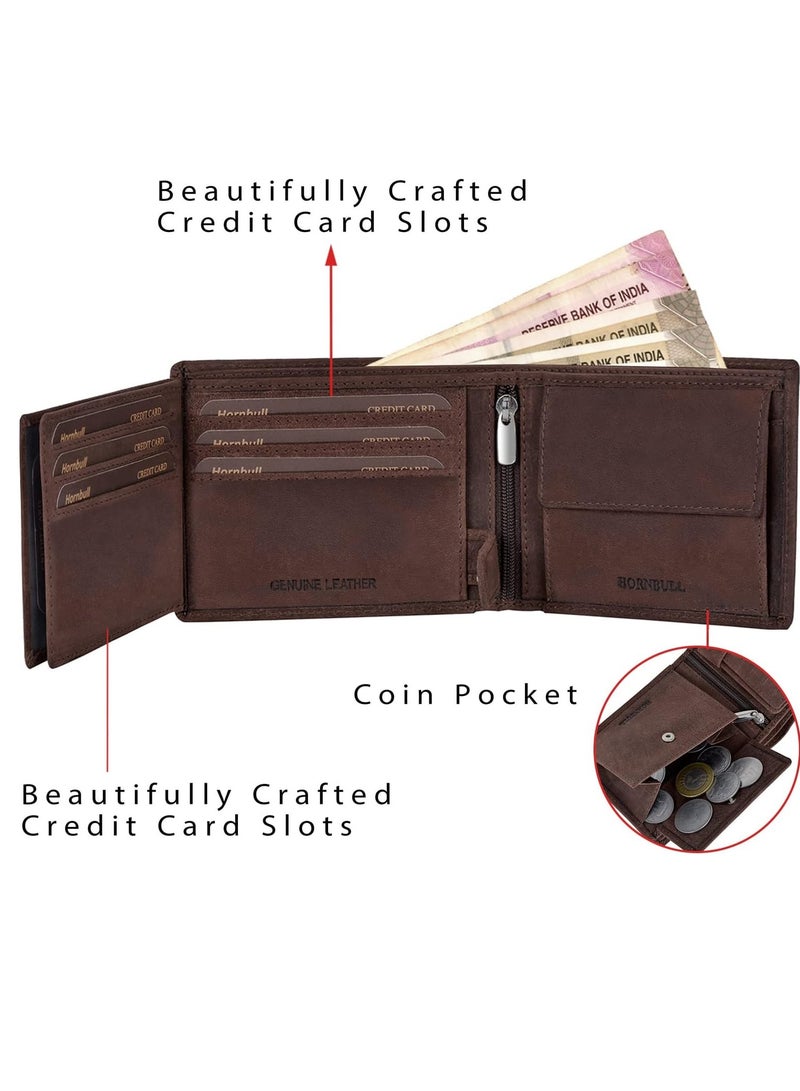 HORNBULL Richard Brown Men’s Leather Wallet | Premium Quality Leather Wallet for Men’s with RFID Blocking | Men’s Wallet - Image 4