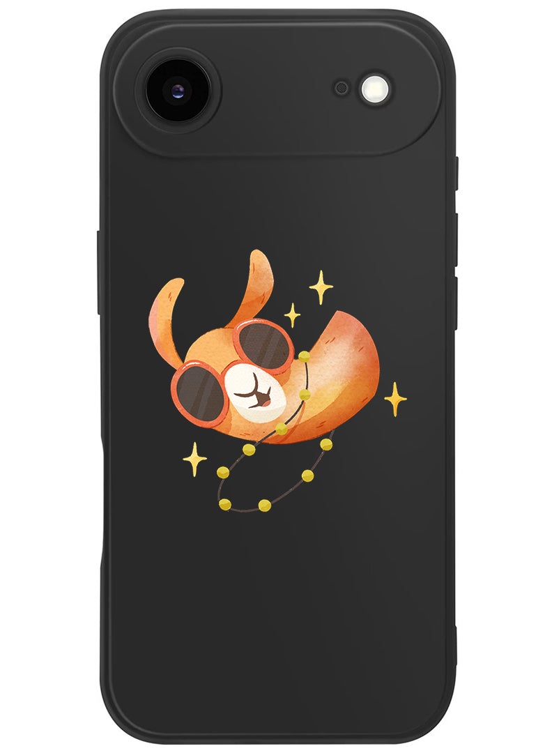 Theodor Protective Slim Fit Case Liquid Silicone Cover with Full Body Protection Anti-Scratch Shockproof Case For Apple iPhone 17 Air (Black) Camel wearing goggles - Image 1