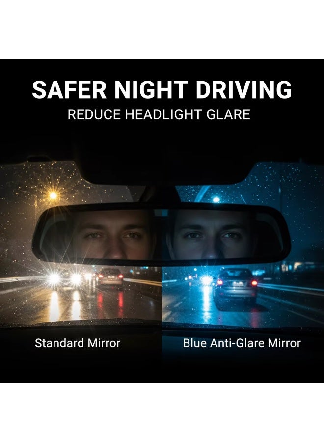 Curved Elimination Blind Spot Rearview Mirror, Universal 30cm Panoramic Rearview Mirror, Interior Clip-on Wide Angle Rear View Mirror to Reduce Blind Spot Effectively for Car SUV Trucks (Blue) - Image 4